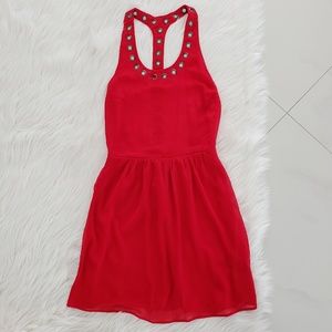 Cotton Candy Open Back Red Mini Dress